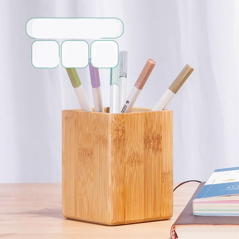 Bamboo pen holder stationery in order