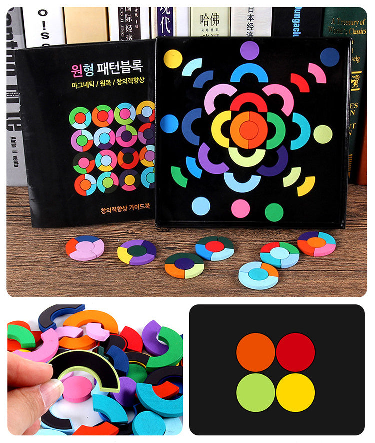 Educational magnetic patch jigsaw puzzle toy
