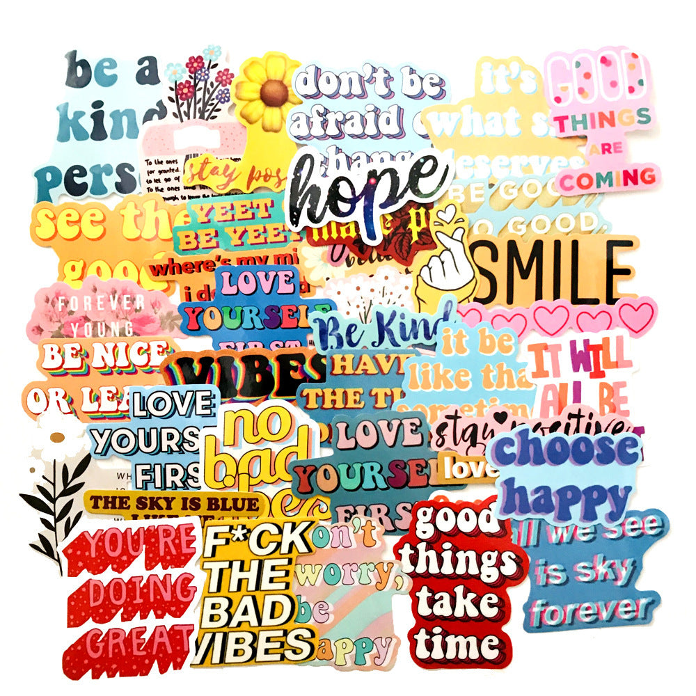 40 Inspirational English Graffiti Stickers Stationery Decor