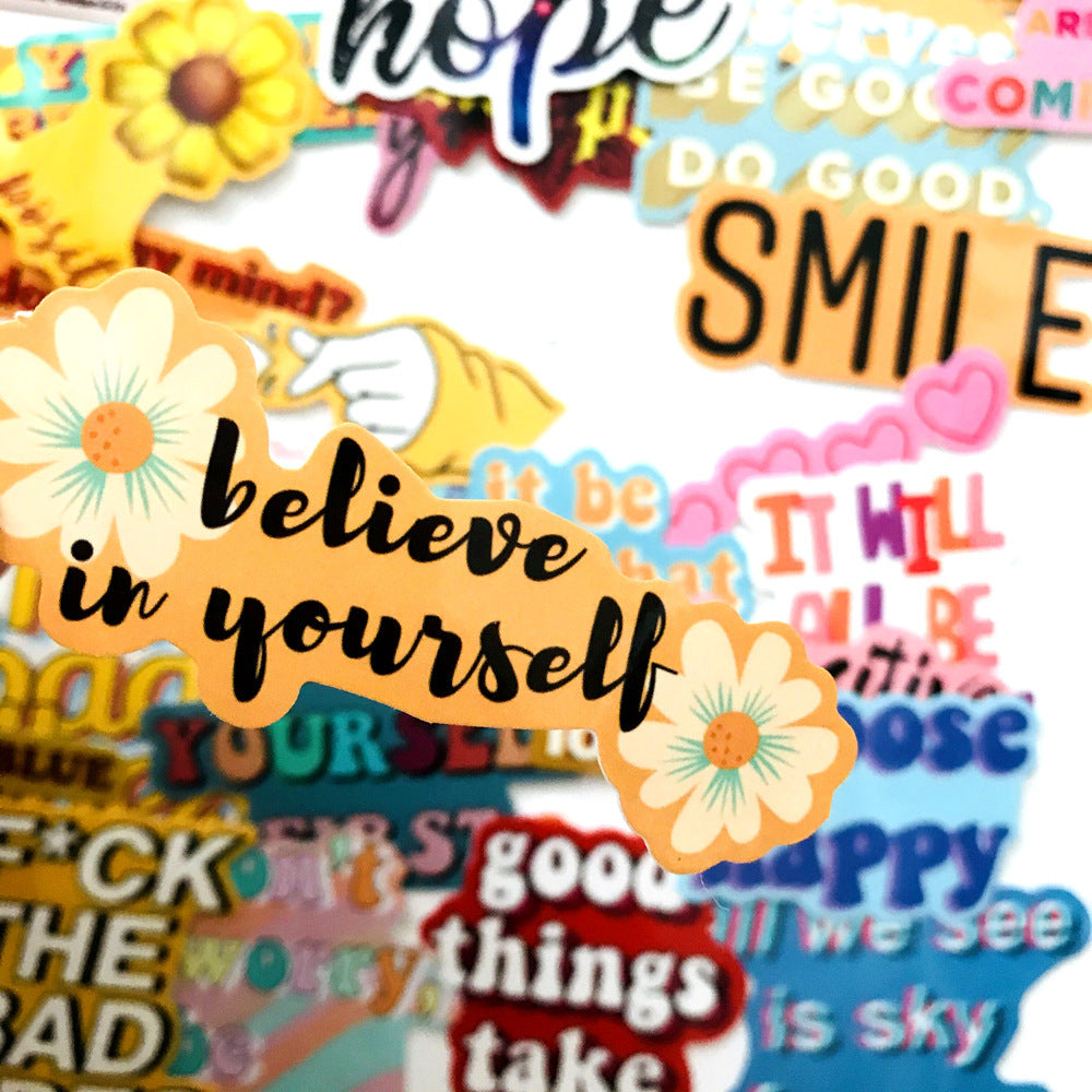 40 Inspirational English Graffiti Stickers Stationery Decor