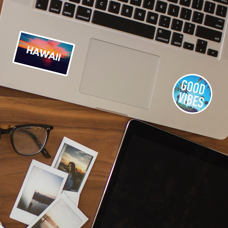 50 Hawaii Hawaii Travel Stickers Vacation Trolley Car Refrigerator Graffiti Stickers Hand Account Stickers Decor Stationery