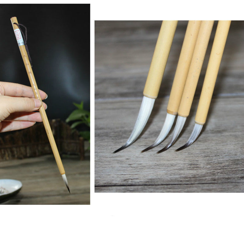 Writing Brush Lower Case Thin Gold Body Wolf Wool Hook Stationery Essentials