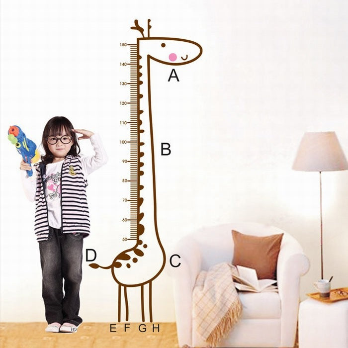 Cartoon Giraffe Decal Child Height Measure Chart Stationery Decor