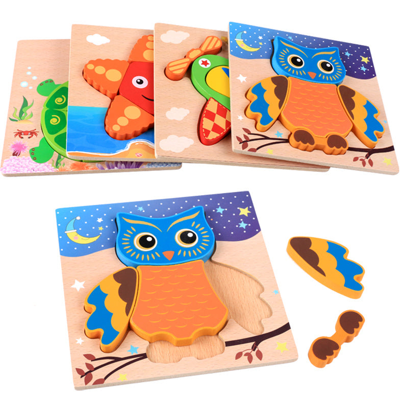 Three-dimensional educational jigsaw puzzle