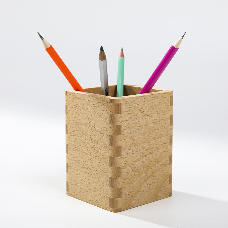 Bamboo pen holder stationery in order