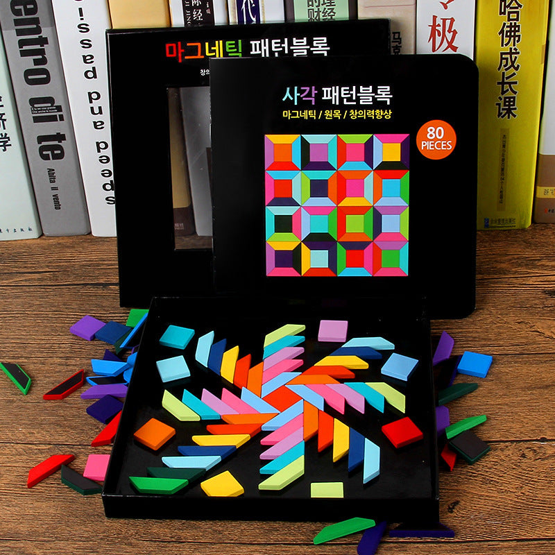 Educational magnetic patch jigsaw puzzle toy