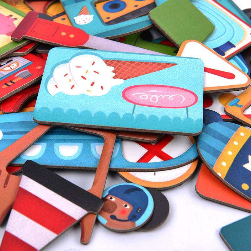 Educational cartoon paper jigsaw puzzle
