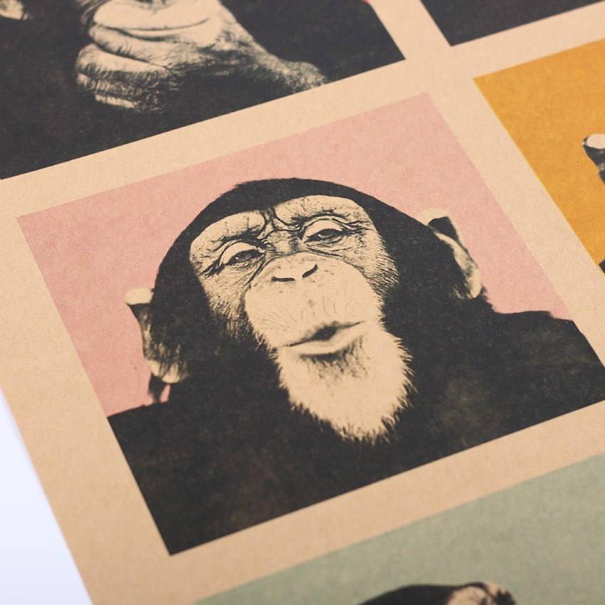 1Pcs Vintage Poster Gorilla Adornment Bar Stationery Displays