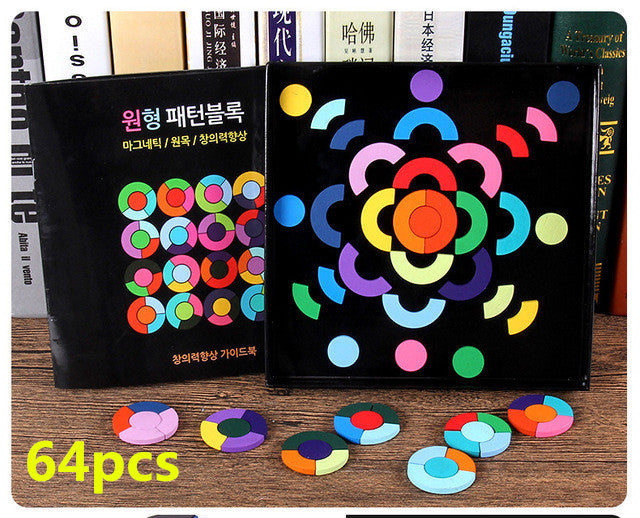 Educational magnetic patch jigsaw puzzle toy