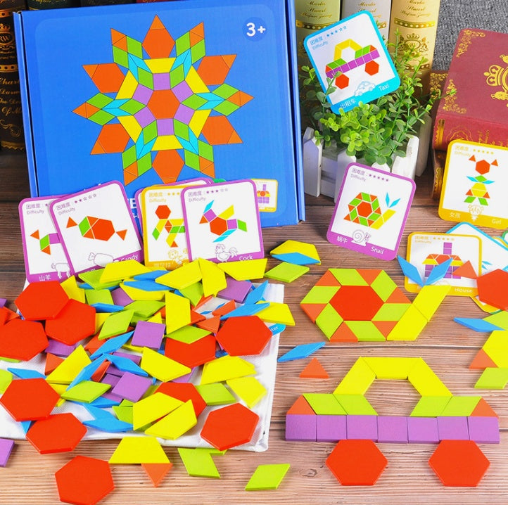 155 pieces wooden shape jigsaw puzzle educational toy
