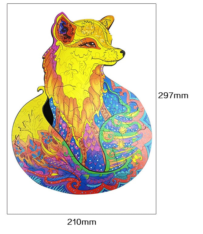 Educational Puzzle Fox Wooden Jigsaw
