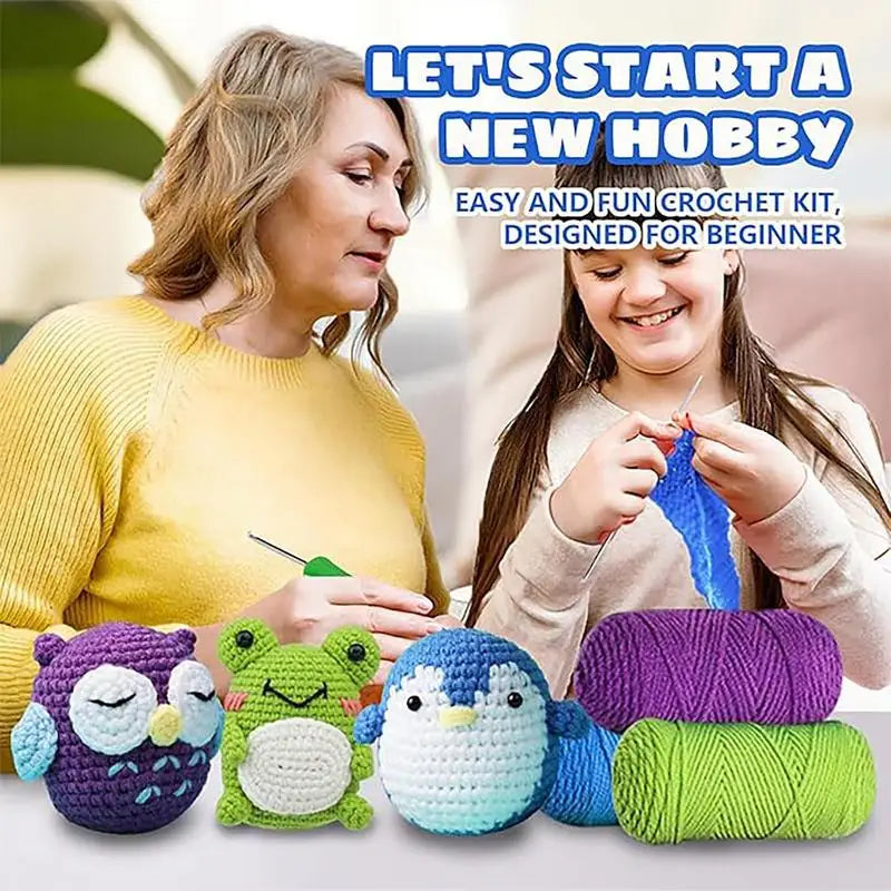 Beginner Yarn Crochet Kit Crafts and Threads for Kids