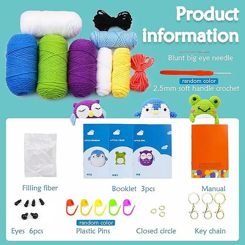 Beginner Yarn Crochet Kit Crafts and Threads for Kids