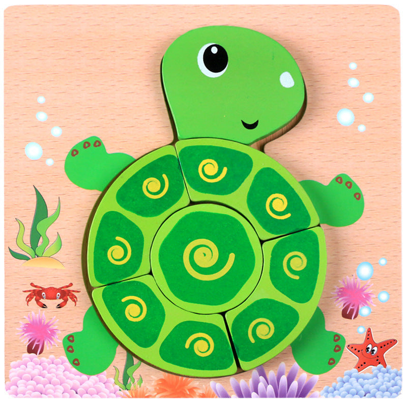 Three-dimensional educational jigsaw puzzle