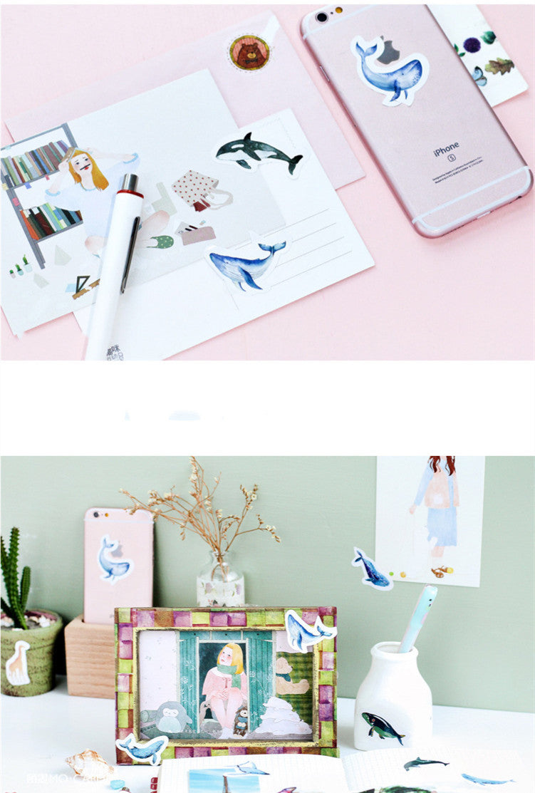 Box-packed Stickers Whale Tent Sticker Decorative Sealing Stickers Stationery