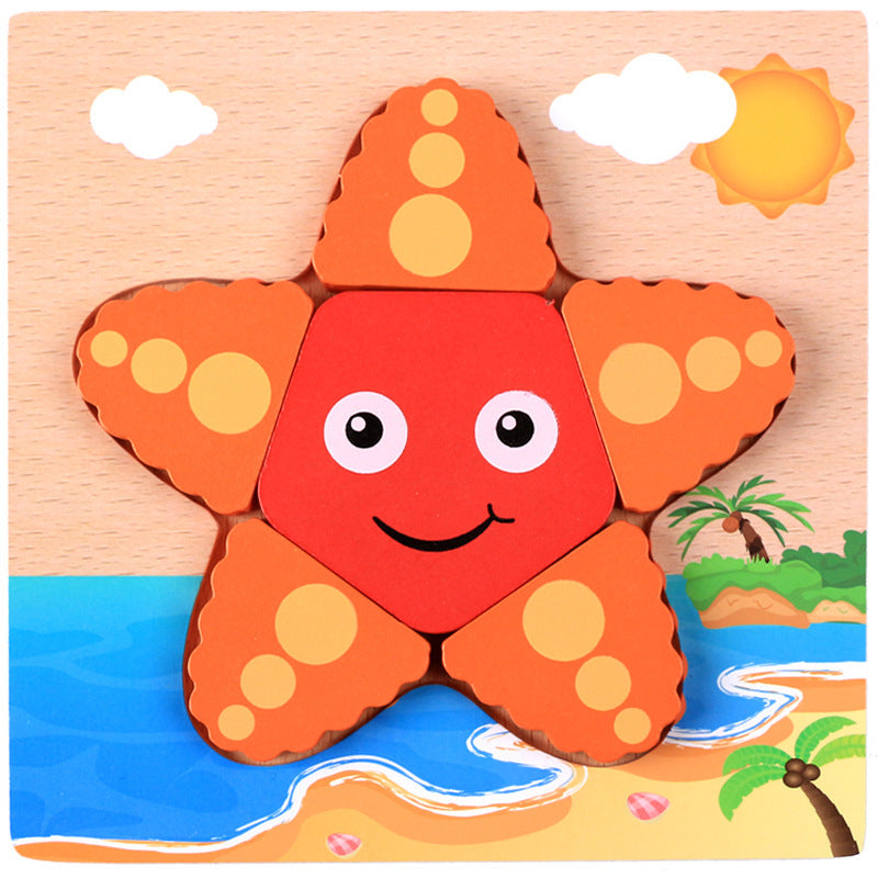 Three-dimensional educational jigsaw puzzle