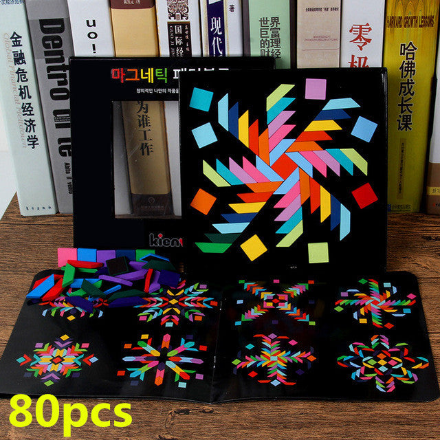 Educational magnetic patch jigsaw puzzle toy