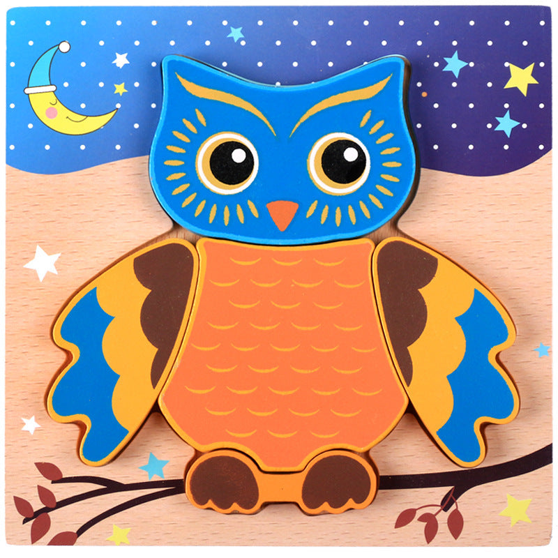 Three-dimensional educational jigsaw puzzle