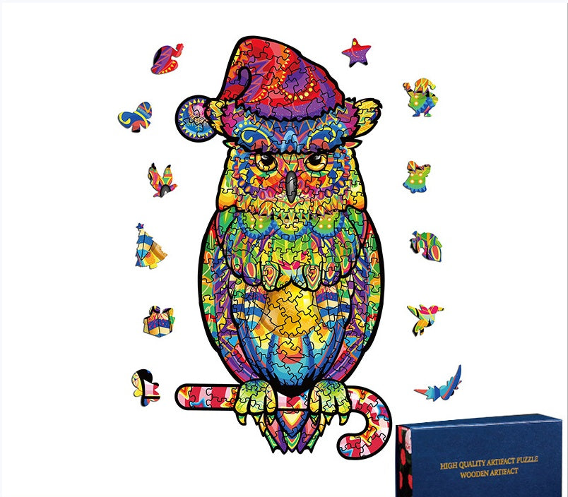 Educational Halloween Christmas Owl Alien Wooden Jigsaw Puzzle