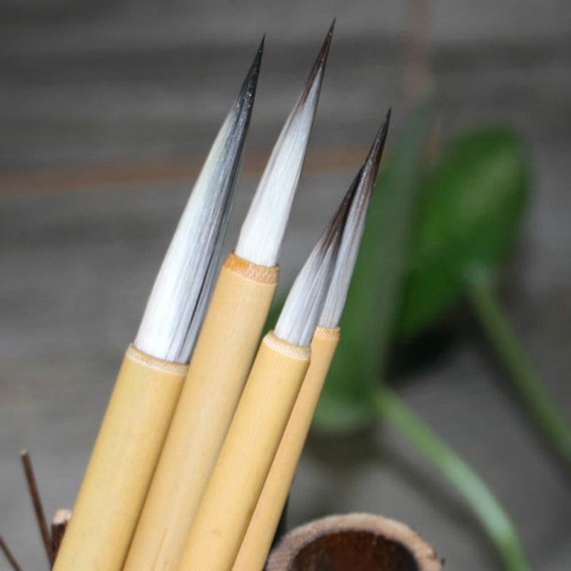 Writing Brush Lower Case Thin Gold Body Wolf Wool Hook Stationery Essentials
