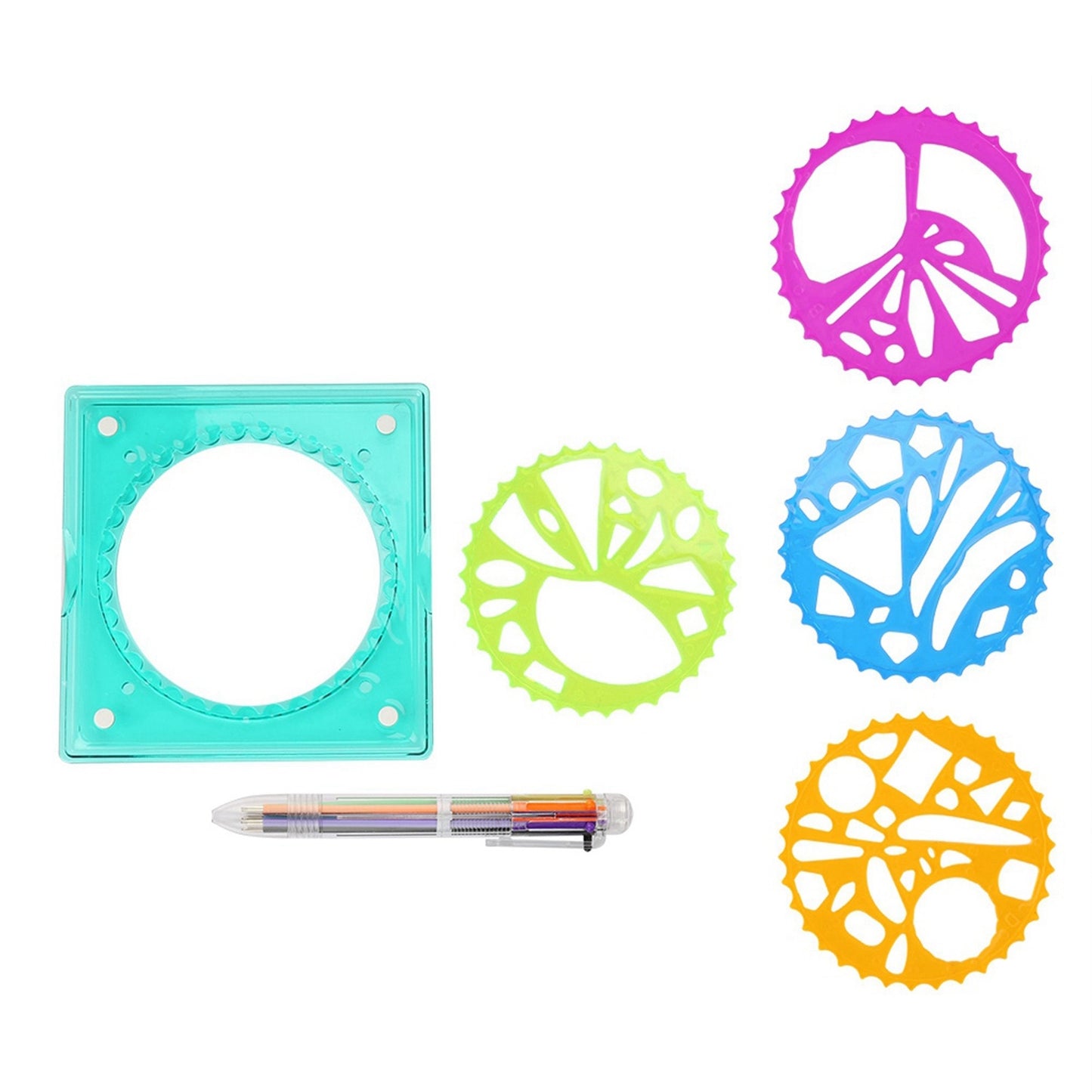 Children Plastic Geometric Ruler Template Spiral Drawing Tool Artist Toy Kids Craft