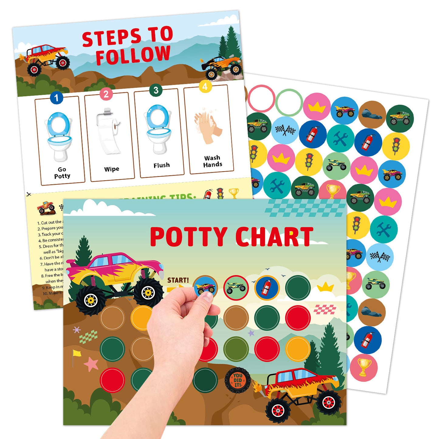 Children Toilet Training Reward Sticker Chart Boy Stationery Decor