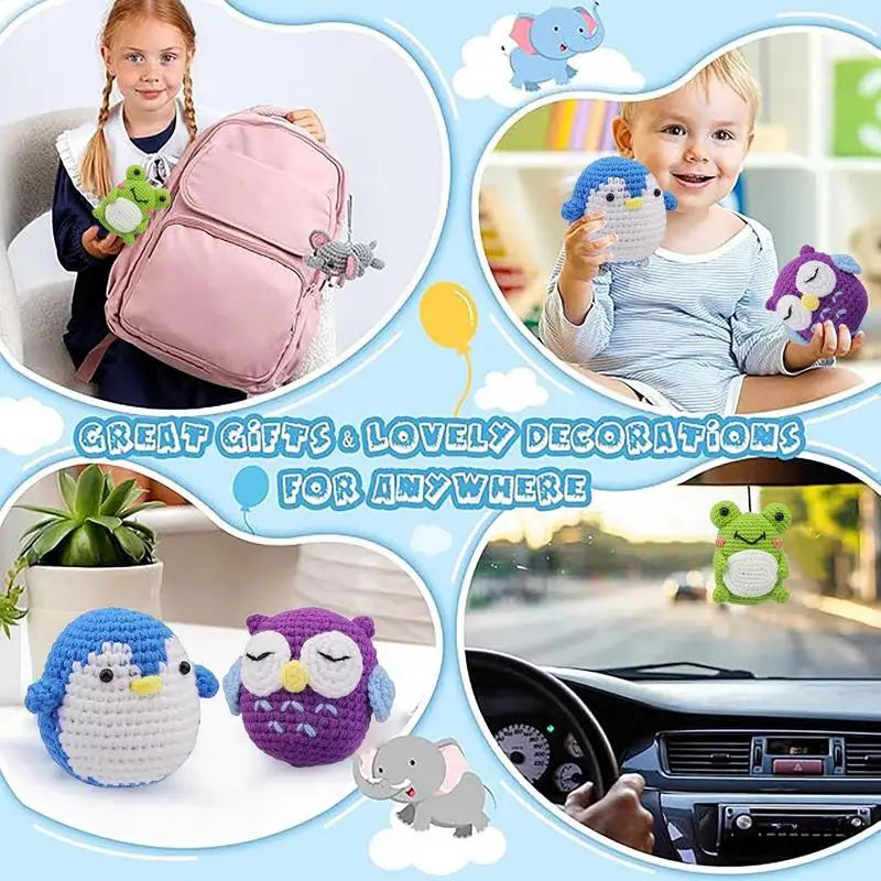Beginner Yarn Crochet Kit Crafts and Threads for Kids