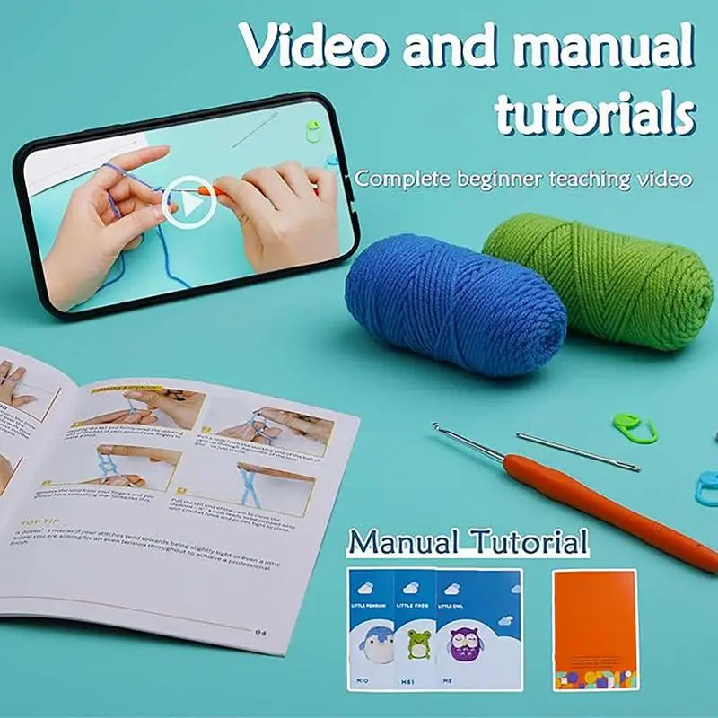 Beginner Yarn Crochet Kit Crafts and Threads for Kids