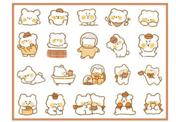 Cute Handbook Stickers Photo Album Diary Decoration Stationery