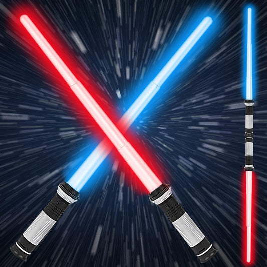 Lightsaber Kids - 2 Pack - LED Light Up Saber With Sound Retractable 7 Colours Party Fun