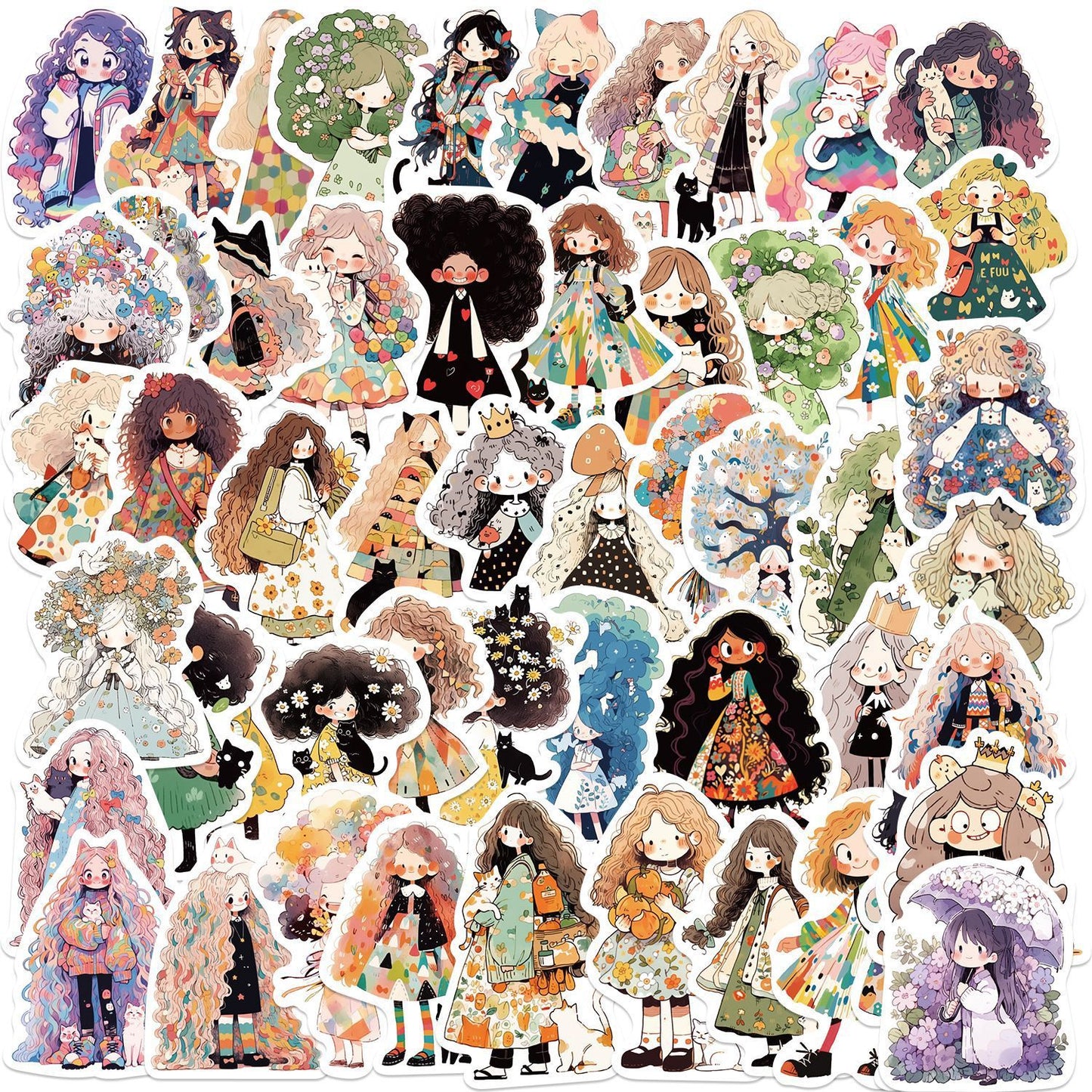 50 Pieces Cross-border JDM CAR Stickers Stationery Decor