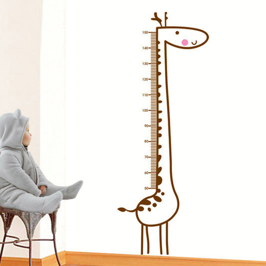 Cartoon Giraffe Decal Child Height Measure Chart Stationery Decor