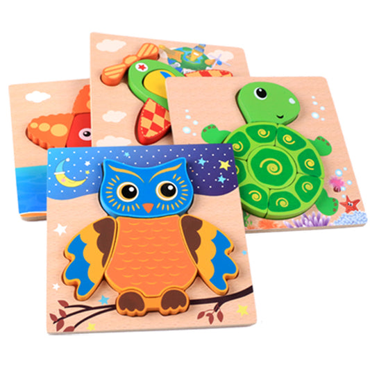 Three-dimensional educational jigsaw puzzle