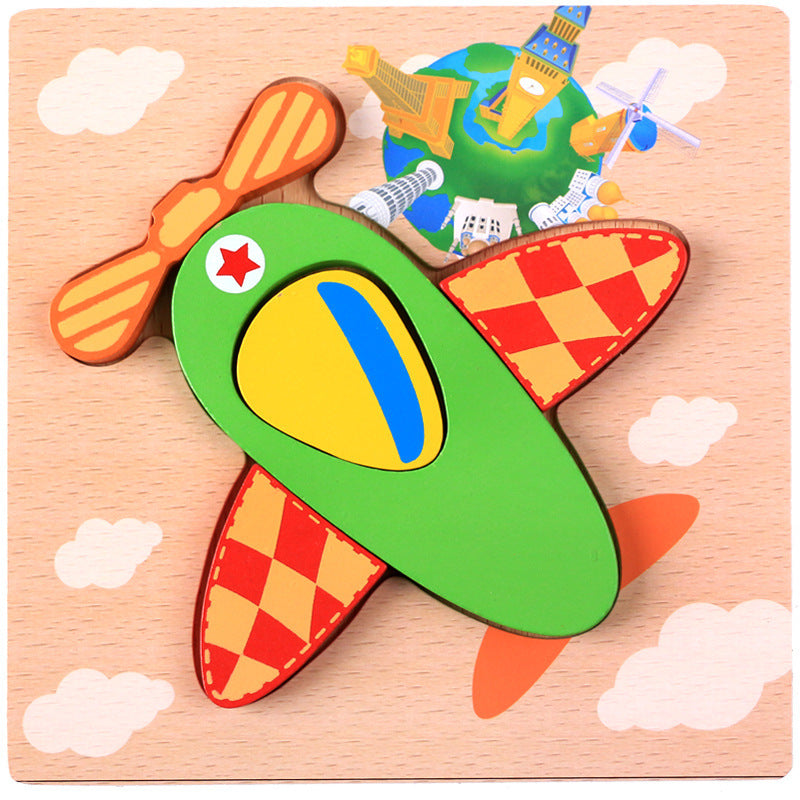 Three-dimensional educational jigsaw puzzle