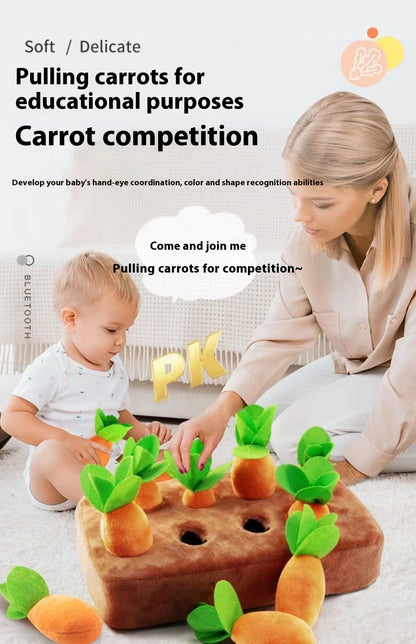 Baby Pulling Radishes Toy Plush Biteable Action Training Funny Playmates
