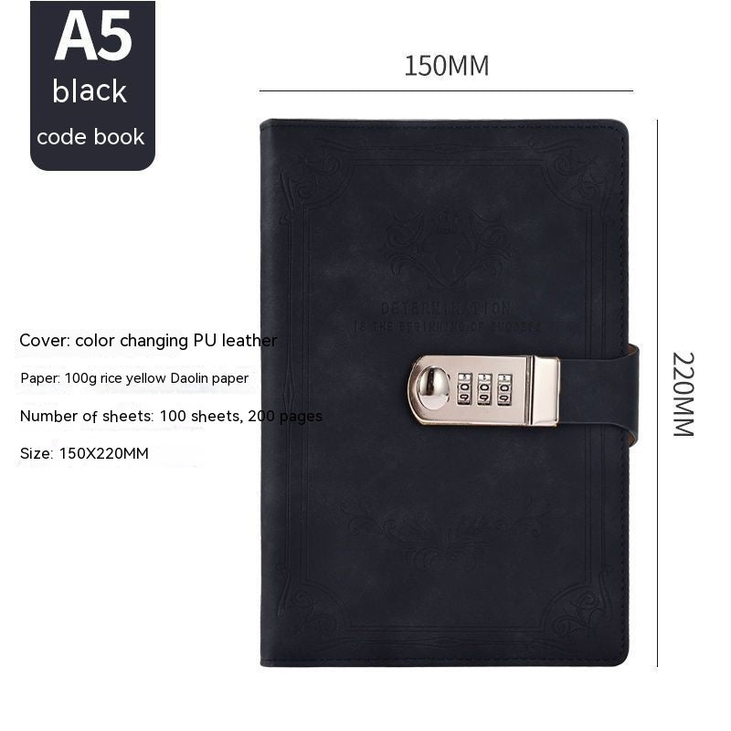 A5 Retro Codebook Journal With Lock Stationery Pages