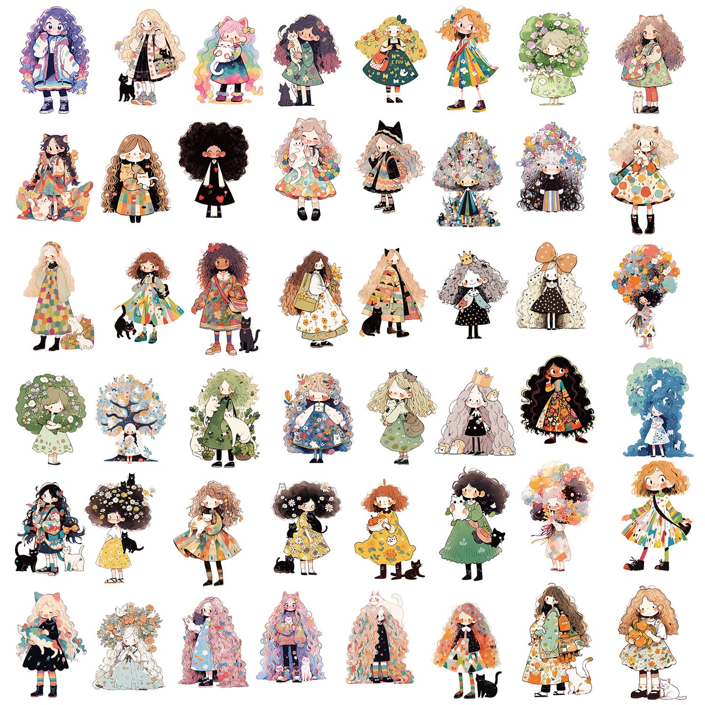 50 Pieces Cross-border JDM CAR Stickers Stationery Decor