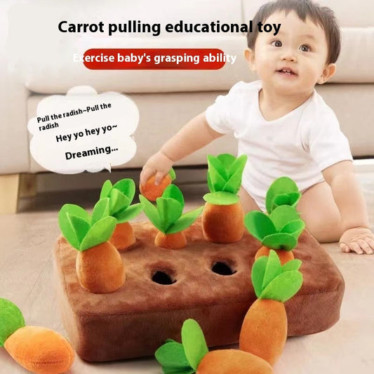 Baby Pulling Radishes Toy Plush Biteable Action Training Funny Playmates