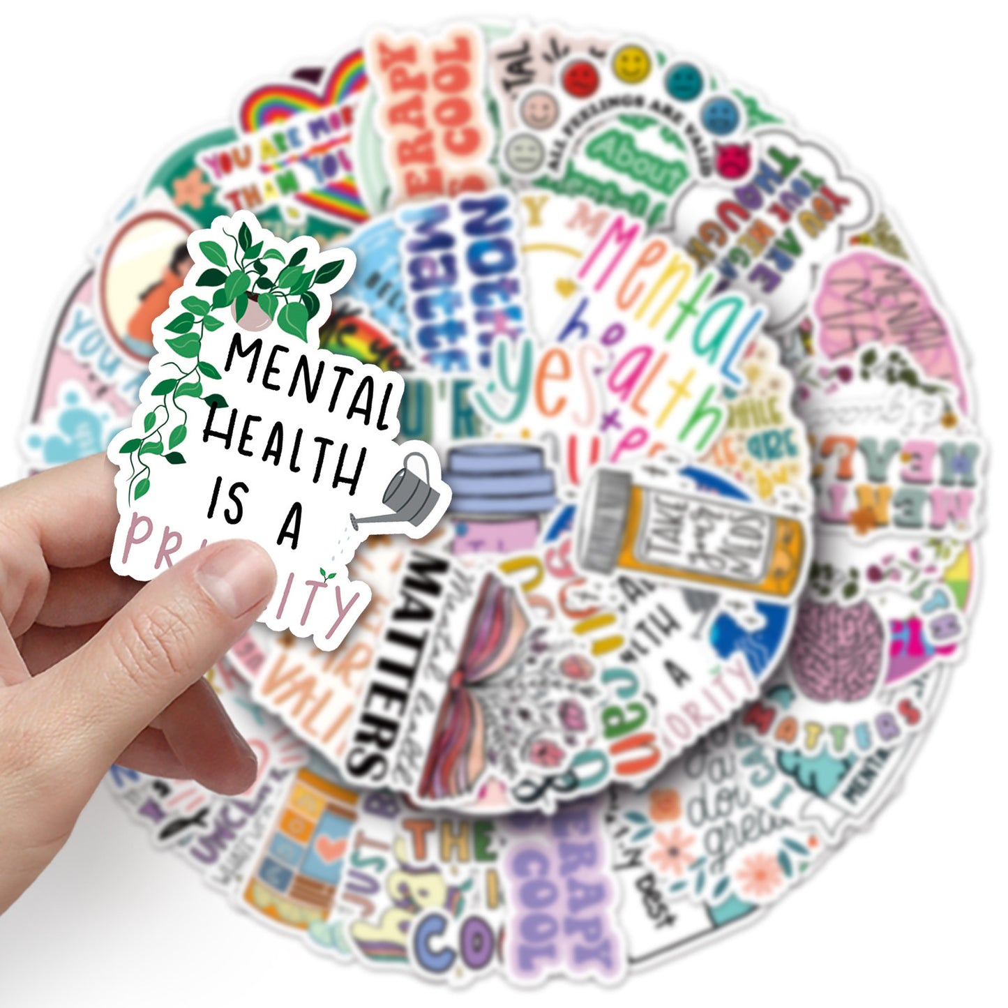 50 Mental Health Graffiti Cross-border Stickers Stationery Decor