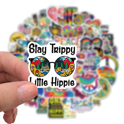 50 Cartoon Hippie Hippie Stickers Stationery Personalized Decoration Line