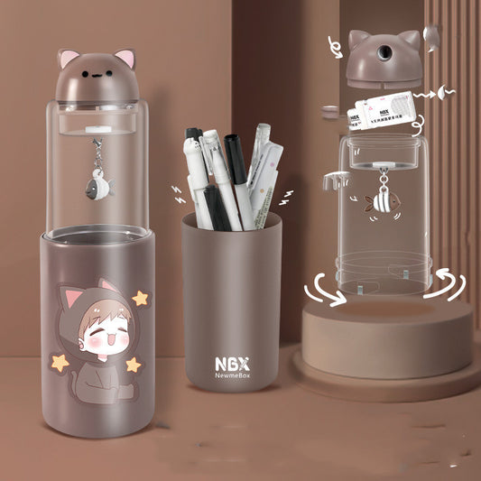 Rotating Pen Case Cartoon Stationery in Order Vertical
