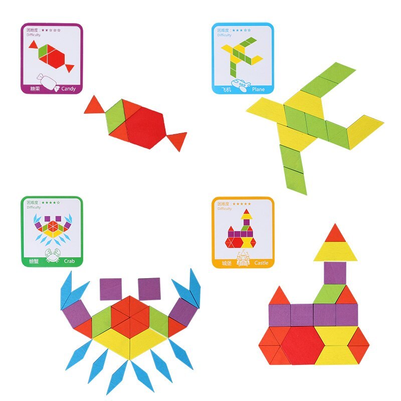 155 pieces wooden shape jigsaw puzzle educational toy