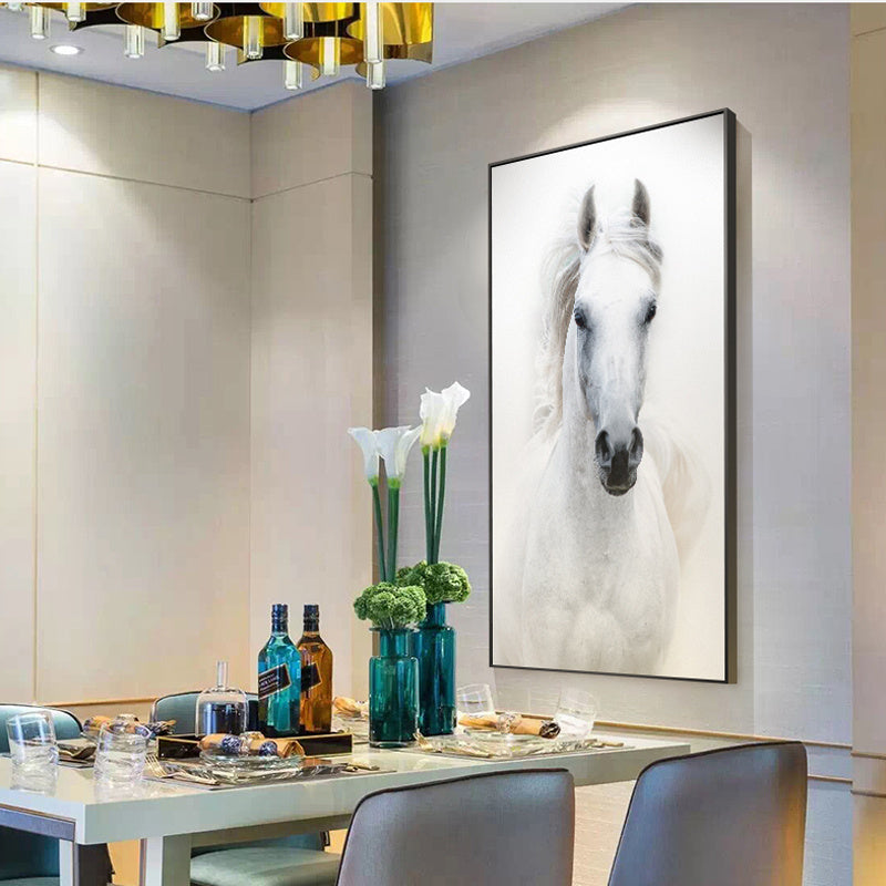 White Horse Canvas Picture Animal Posters Stationery Displays