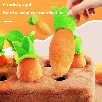 Baby Pulling Radishes Toy Plush Biteable Action Training Funny Playmates