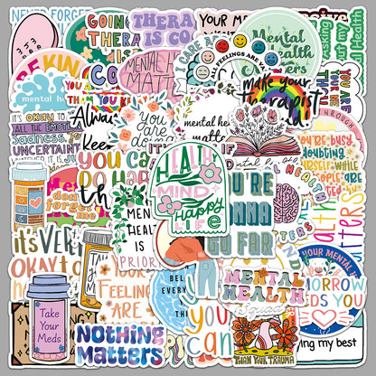 50 Mental Health Graffiti Cross-border Stickers Stationery Decor