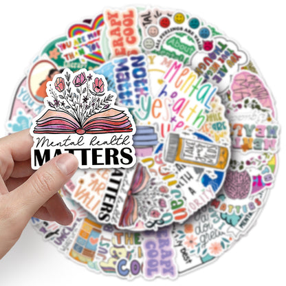 50 Mental Health Graffiti Cross-border Stickers Stationery Decor