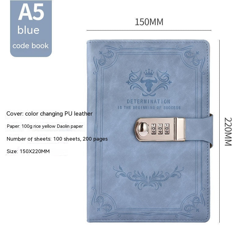 A5 Retro Codebook Journal With Lock Stationery Pages