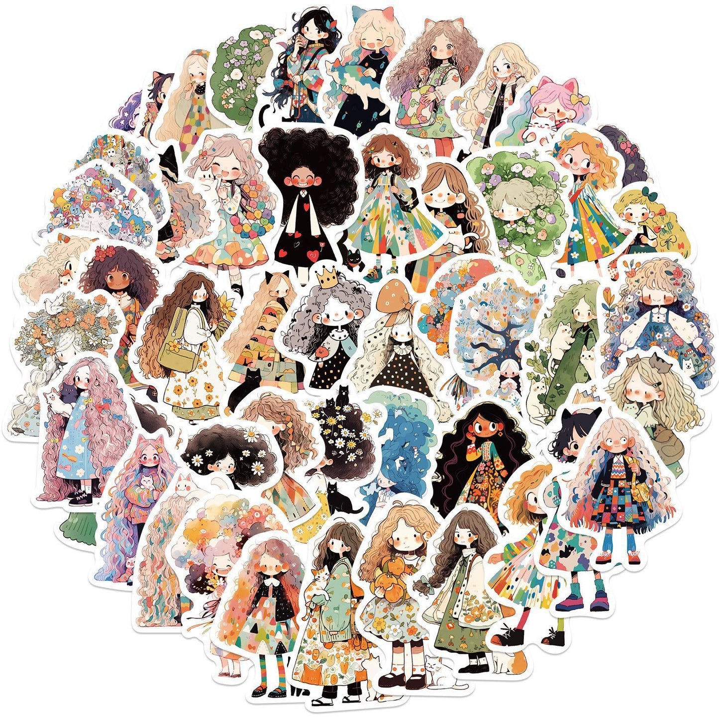 50 Pieces Cross-border JDM CAR Stickers Stationery Decor