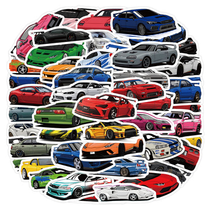 50 Pieces Cross-border JDM CAR Stickers Stationery Decor