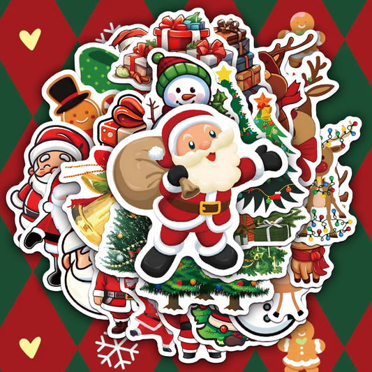 Santa Claus Stationery Scooter Notebook Waterproof Stickers Stationery